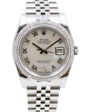 Rolex Datejust 36 White Gold/Steel White Roman Pave 6 Custom Diamond Dial & Bezel Jubilee Bracelet 126200 (126284RBR) - BRAND NEW