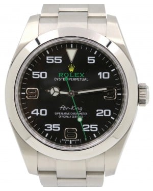 Rolex Air-King 116900 40mm Black Arabic Green Hand Stainless Steel Oyster - PRE-OWNED 