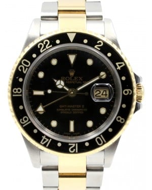 Rolex GMT-Master II 16713 Men's 40mm Black Yellow Gold Stainless Steel Oyster