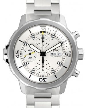 IWC Schaffhausen IW376802 Aquatimer Chronograph Silver Plated Index Stainless Steel Chronograph 44mm Automatic