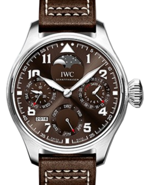 IWC Schaffhausen IW503801 Big Pilot’s Watch Perpetual Calendar Edition “Antoine De Saint Exupéry” Tobacco Brown Arabic Stainless Steel Brown Leather 46mm Automatic
