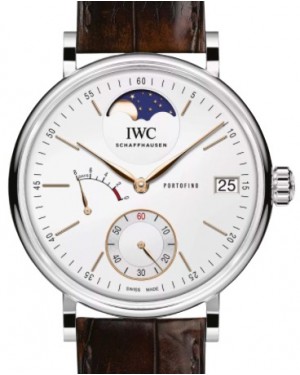 IWC Portofino Hand Wound Moonphase IW516401 Eight Days Silver Index Stainless Steel 45mm Men's - BRAND NEW