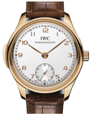 IWC Schaffhausen IW544907 Portugieser Minute Repeater Silver Plated Arabic Red Gold Brown Leather 44mm Manual