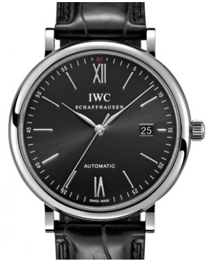 IWC Portofino Automatic Stainless Steel Black Dial 40mm IW356502 - BRAND NEW