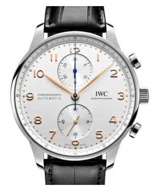 IWC Portugieser Chronograph Stainless Steel 41mm Silver Dial IW371604 - BRAND NEW