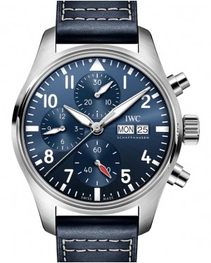 IWC Pilot's Watch Chronograph 41 Stainless Steel 41mm Blue Dial Blue Leather Strap IW388101 - BRAND NEW