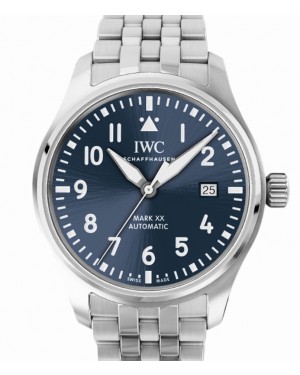 IWC Pilot's Watch Mark XX Steel 40mm Blue Dial Bracelet IW328204