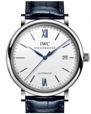 IWC Portofino Automatic Stainless Steel 40mm Silver Dial Alligator Leather Strap IW356527 - BRAND NEW