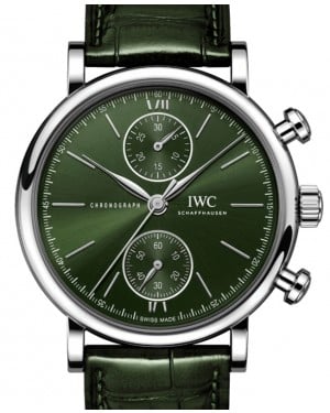 IWC Portofino Chronograph Stainless Steel 39mm Green Dial IW391405 - BRAND NEW