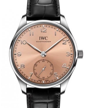IWC Portugieser Automatic 40 Steel Pink Dial Leather Strap IW358313