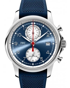 IWC Portugieser Yacht Club Chronograph Stainless Steel Blue Dial & Steel Bezel Rubber Strap IW390507 - BRAND NEW