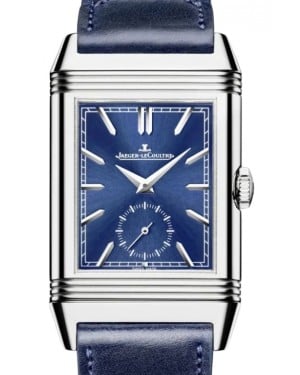 Jaeger-LeCoultre Reverso Tribute Duoface Small Seconds Stainless Steel Blue/Grey Dial Leather Strap 3988482 - BRAND NEW