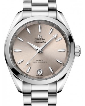 Omega Seamaster Aqua Terra 150M Co-Axial Master Chronometer 34mm Stainless Steel White Sandstone Index Dial Steel Bracelet 220.10.34.20.09.001 - BRAND NEW