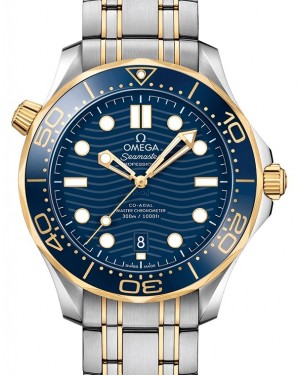 Omega Seamaster Diver 300M Co-Axial Master Chronometer 42mm Stainless Steel/Yellow Gold Blue Dial Bracelet 210.20.42.20.03.001 - BRAND NEW