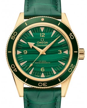 Omega Seamaster 300 Master Co-Axial Chronometer 41mm Yellow Gold Green Dial 234.63.41.21.99.001 - BRAND NEW