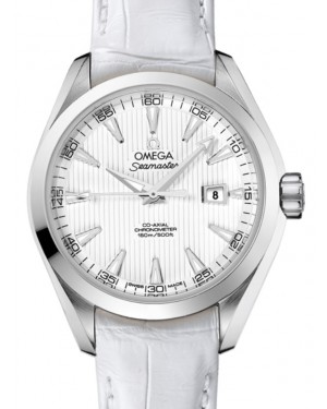 Omega Seamaster Aqua Terra 150M Co-Axial Chronometer 34mm Stainless Steel White Dial Alligator Leather Strap 231.13.34.20.04.001 - BRAND NEW