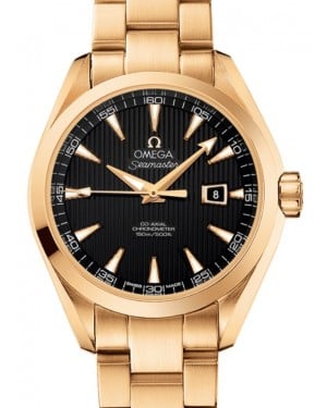 Omega Seamaster Aqua Terra 150M Co-Axial Chronometer 34mm Yellow Gold Black Dial Yellow Gold Bracelet 231.50.34.20.01.001 - BRAND NEW