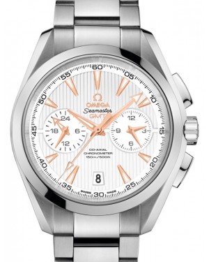 Omega Seamaster Aqua Terra 150M Co-Axial Chronometer GMT Chronograph 43mm Stainless Steel Silver Dial Steel Bracelet 231.10.43.52.02.001 - BRAND NEW