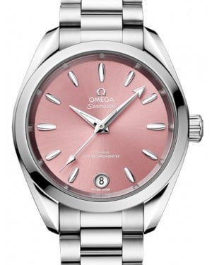 Omega Seamaster Aqua Terra 150M Co-Axial Master Chronometer 34mm Stainless Steel Pink Index Dial Steel Bracelet 220.10.34.20.10.003 - BRAND NEW