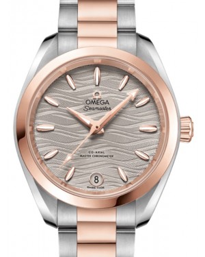 Omega Seamaster Aqua Terra 150M Co-Axial Master Chronometer 34mm Stainless Steel Sedna Gold Grey Dial Sedna Gold Index Steel Sedna Gold Bracelet 220.20.34.20.06.001 - BRAND NEW