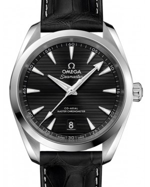 Omega Seamaster Aqua Terra 150M Co-Axial Master Chronometer 38mm Stainless Steel Black Dial Alligator Leather Strap 220.13.38.20.01.001 - BRAND NEW