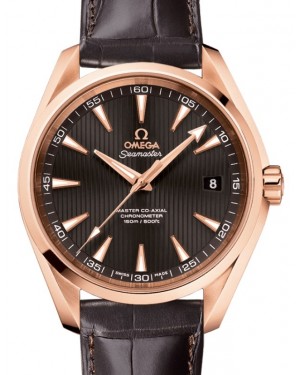 Omega Seamaster Aqua Terra 150M Co-Axial Master Chronometer 41.5mm Red Gold Grey Dial Alligator Leather Strap 231.53.42.21.06.002 - BRAND NEW