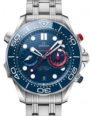Omega Seamaster Diver 300M America's Cup Edition Co‑Axial Master Chronometer Chronograph 44mm Stainless Steel Blue Dial 210.30.44.51.03.002 - BRAND NEW