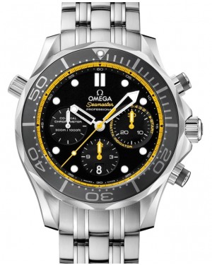 Omega Seamaster Diver 300M Co-Axial Chronometer Chronograph 44mm Stainless Steel Black Dial Bracelet 212.30.44.50.01.002 - BRAND NEW
