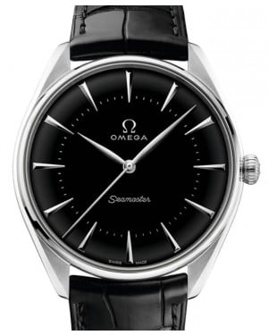 Omega Seamaster Olympic Official Timekeeper Co-Axial Master Chronometer 39.5mm Platinum Black Dial Leather Strap 522.93.40.20.01.001 - BRAND NEW