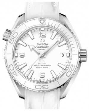Omega Seamaster Planet Ocean 600M Co-Axial Master Chronometer 39.5mm Stainless Steel White Dial Leather and Rubber Strap 215.33.40.20.04.001 - BRAND NEW