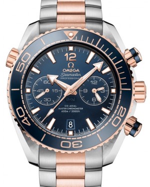 Omega Seamaster Planet Ocean 600M Co-Axial Master Chronometer Chronograph 45.5mm Stainless Steel Sedna Gold Blue Dial Bracelet 215.20.46.51.03.001 - BRAND NEW