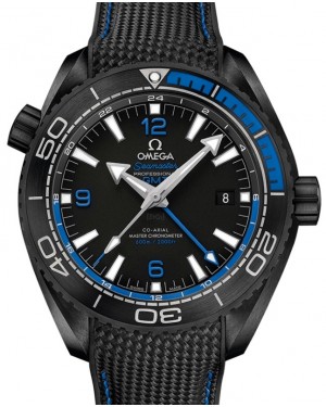 Omega Seamaster Planet Ocean 600m Co-Axial Master Chronometer GMT "Deep Black" 45.5mm Black Ceramic Black Dial Rubber Strap 215.92.46.22.01.002 - BRAND NEW