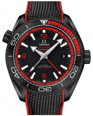 Omega Seamaster Planet Ocean 600M Co-Axial Master Chronometer GMT "Deep Black" 45.5mm Black Ceramic Black Dial Rubber Strap 215.92.46.22.01.003 - BRAND NEW