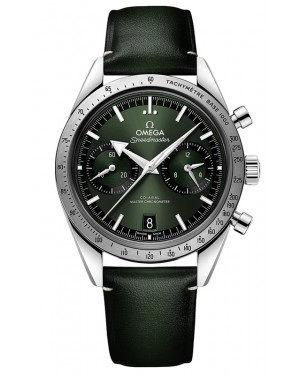 Omega Speedmaster '57 Chronograph 40.5mm Green Dial Steel Leather Strap 332.12.41.51.10.001