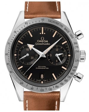 Omega Speedmaster '57 Co-Axial Chronometer Chronograph 41.5mm Black Dial Stainless Steel Leather Strap 331.12.42.51.01.002 - BRAND NEW