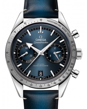Omega Speedmaster '57 Co-Axial Master Chronometer Chronograph 40.5mm Blue Dial Stainless Steel Leather Strap 332.12.41.51.03.001 - BRAND NEW