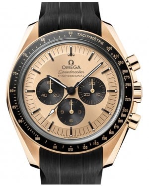 Omega Speedmaster Moonwatch Professional Co-Axial Master Chronometer Chronograph 42mm Moonshine Gold Yellow Dial Rubber Strap 310.62.42.50.99.001 - BRAND NEW