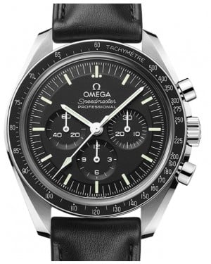Omega Speedmaster Moonwatch Professional Co-Axial Master Chronometer Chronograph 42mm Stainless Steel Black Dial Leather Strap 310.32.42.50.01.002 - BRAND NEW