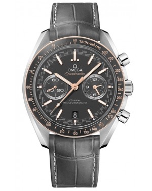 Omega Speedmaster Two Counters Racing 44.25mm Steel Grey Dial Leather Strap 329.23.44.51.06.001
