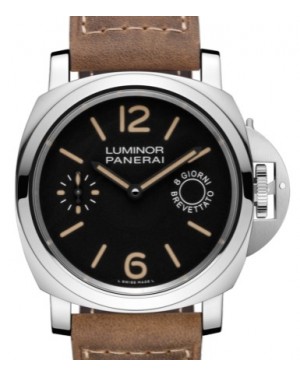 Panerai PAM 590 Luminor 8 Days Stainless Steel Black Arabic / Index Dial & Smooth Leather Bracelet 44mm - BRAND NEW