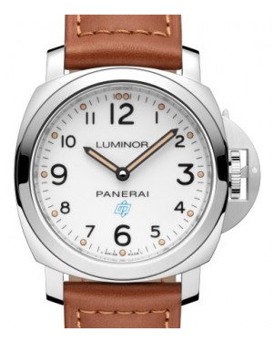 Panerai Luminor Base Logo Stainless Steel 44mm White Dial Leather Strap PAM00775 - BRAND NEW