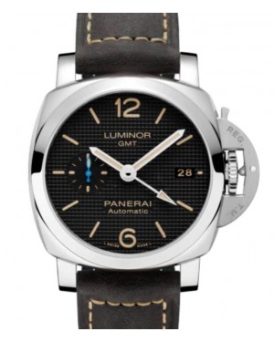 Panerai Luminor GMT Stainless Steel 42mm Black Dial Leather Strap PAM 1535 - BRAND NEW