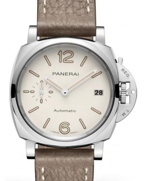 Panerai Luminor Due Piccolo Due Stainless Steel 38mm White Dial Leather Strap PAM01043 - BRAND NEW