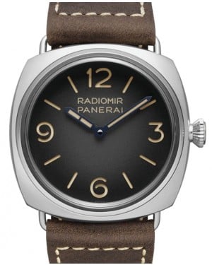 Panerai Radiomir Tre Giorni Stainless Steel 45mm Black Dial Leather Strap PAM01334 - BRAND NEW