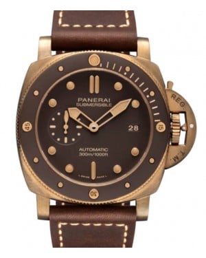 Panerai Submersible Bronzo Bronze 47mm Brown Dial Leather Strap PAM00968 - BRAND NEW