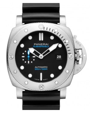 Panerai Submersible QuarantaQuattro "Limited Edition" Stainless Steel 44mm Black Dial Rubber Strap PAM01229 - BRAND NEW