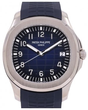Patek Philippe Aquanaut "Jumbo" Men's Watch Automatic White Gold 42.2mm Blue Dial Blue Composite Rubber Strap 5168G-001 - PRE OWNED