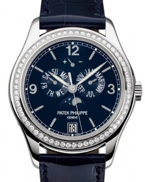 Patek Philippe Complications Annual Calendar Moon Phases White Gold Navy Blue Dial 5147G-001 - BRAND NEW