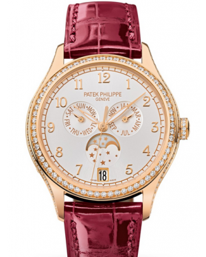 Patek Philippe Complications Annual Calendar Moon Phases Silver Dial 38mm Diamond Bezel 4947R-001 - BRAND NEW