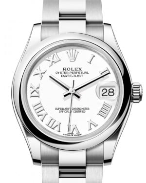 Rolex Datejust 31 Stainless Steel White Roman Dial & Domed Bezel Oyster Bracelet 278240 - BRAND NEW